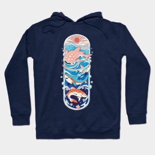 Oceanic Paradise: Sun, Sea, and 4 Types of Sharks Hoodie